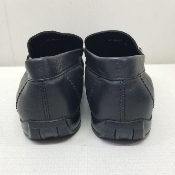 Salvatore Ferragamo 41 Black Leather Loafers Florence Italy Drivers Gancini Orna - Picture 4 of 10